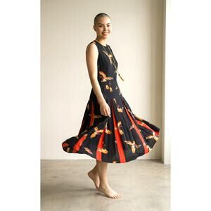 DVF Diane von Furstenberg Talita Aurora Silk Slvless Dress Phoenix Bird Size 0